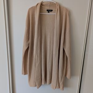 Lauren Ralph Lauren Womens 3X Open Cardigan 100% Linen Beige Classic Neutral